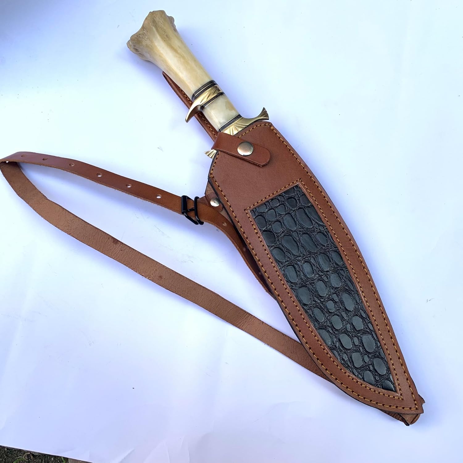 damascus kukri bowie knife – 18” hand forged hunting blade mega blades damascus kukri bowie knife – 18” hand forged hunting blade mega blades