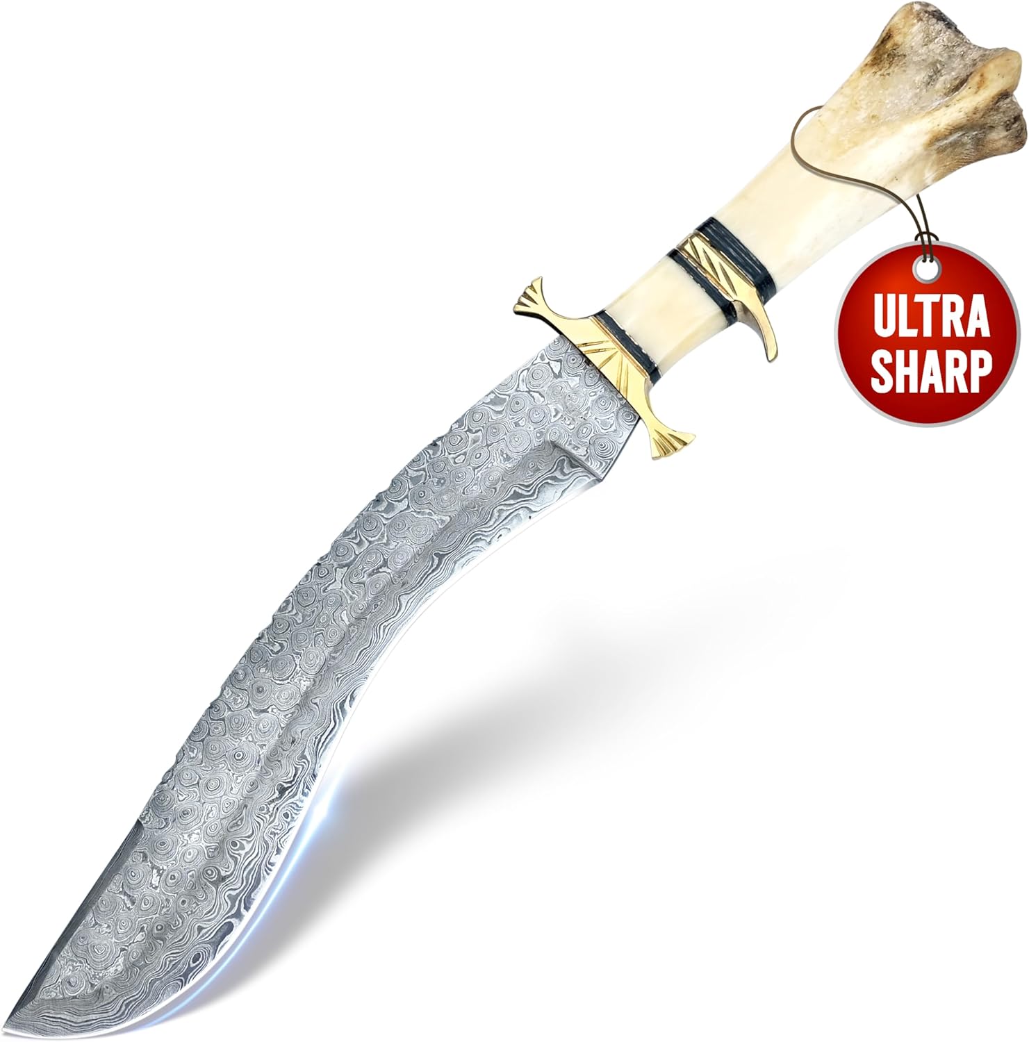 damascus kukri bowie knife – 18” hand forged hunting blade mega blades damascus kukri bowie knife – 18” hand forged hunting blade mega blades