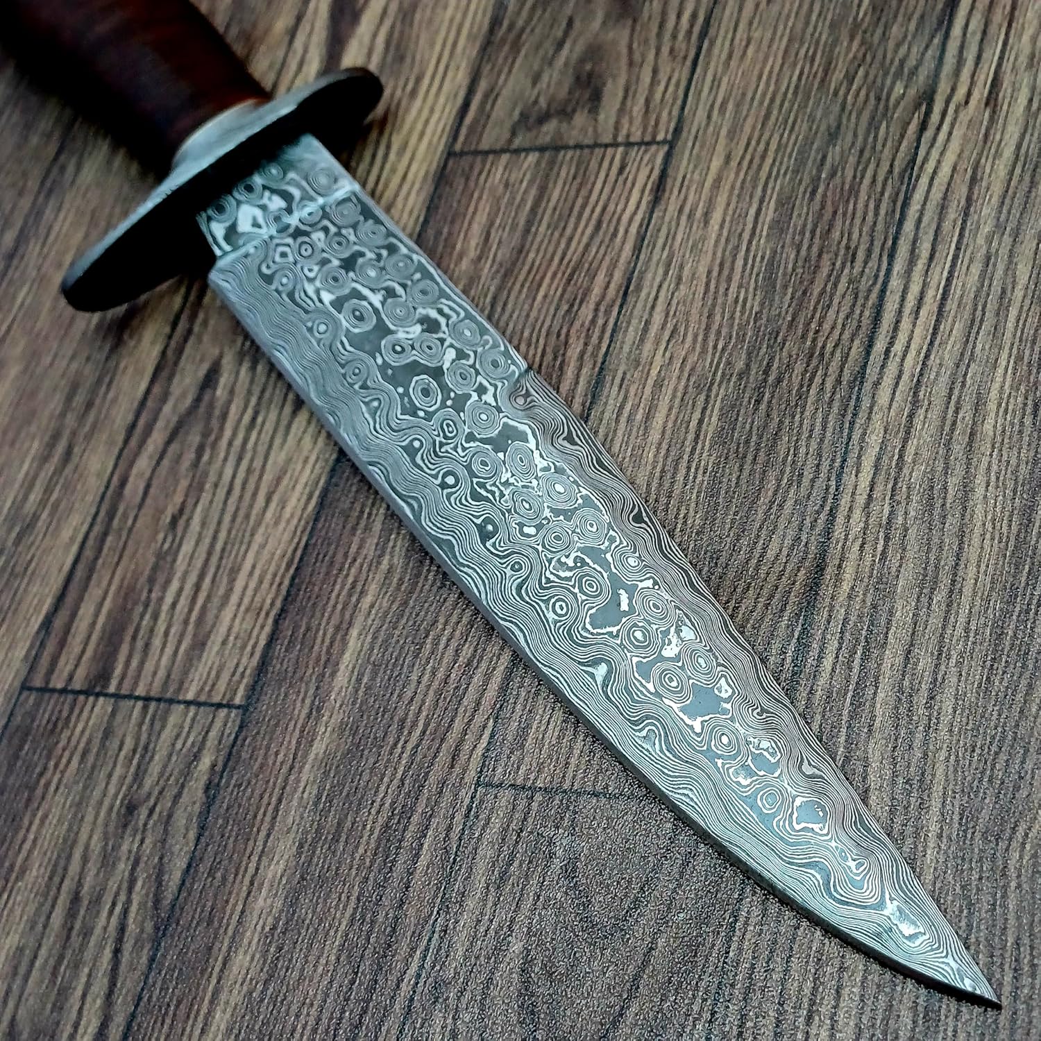 damascus hunting knife – 15” handmade steel bowie with sheath mega blades damascus hunting knife – 15” handmade steel bowie with sheath mega blades