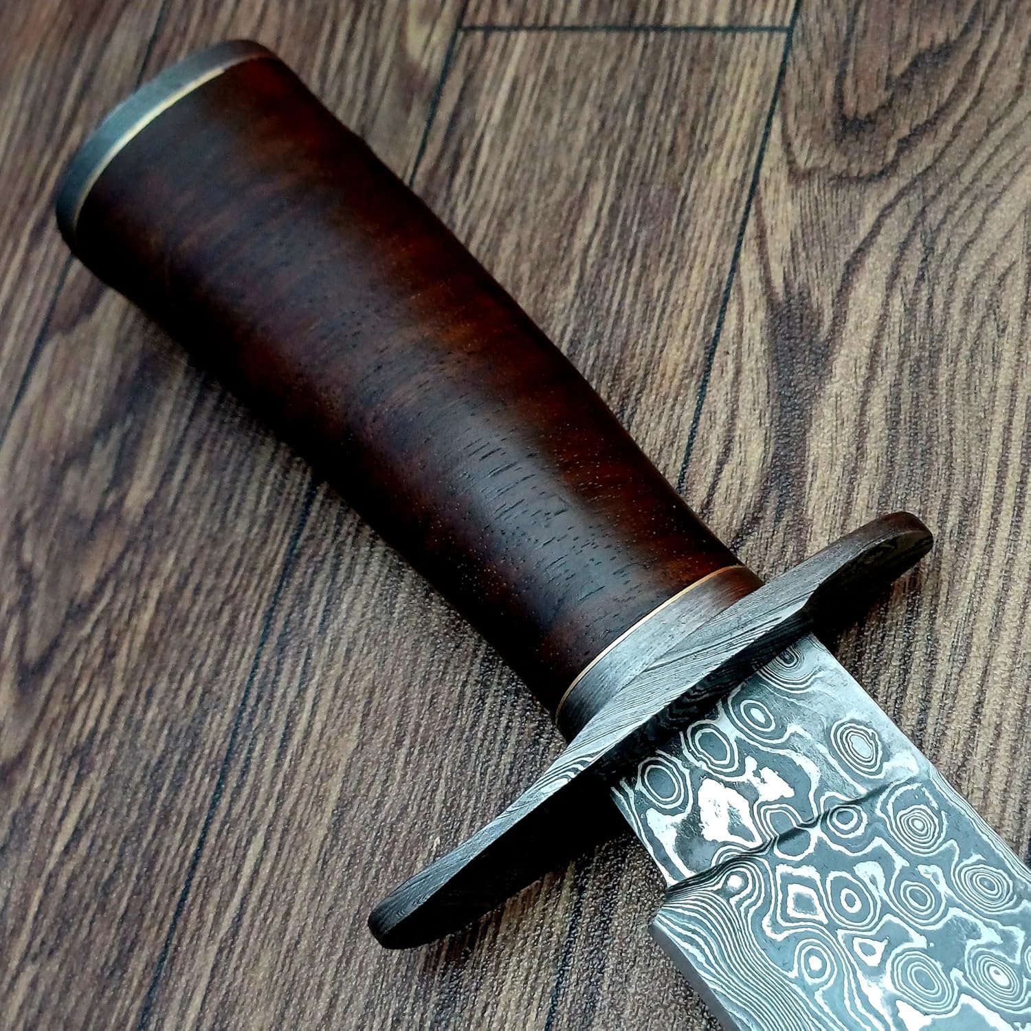 damascus hunting knife – 15” handmade steel bowie with sheath mega blades damascus hunting knife – 15” handmade steel bowie with sheath mega blades