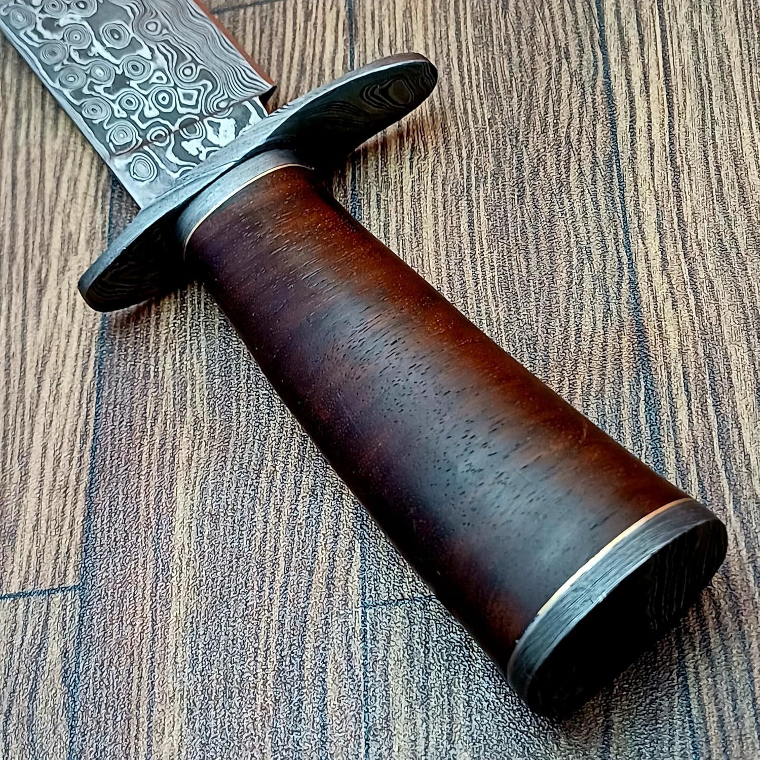 damascus hunting knife – 15” handmade steel bowie with sheath mega blades damascus hunting knife – 15” handmade steel bowie with sheath mega blades