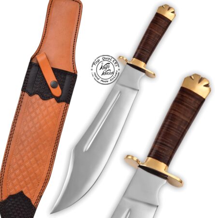 stainless steel bowie knife – handmade 19” hunting knife with sheath mega blades