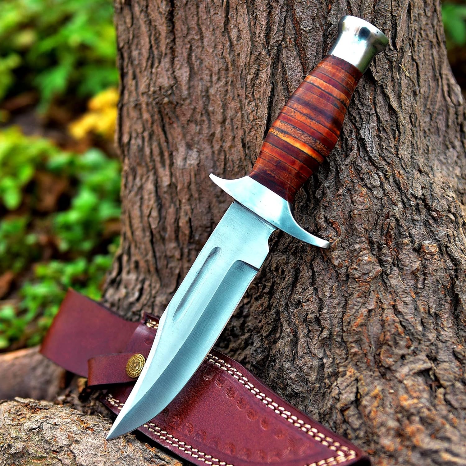 handmade 1095 steel bowie knife with camel bone handle & sheath mega blades handmade 1095 steel bowie knife with camel bone handle & sheath mega blades