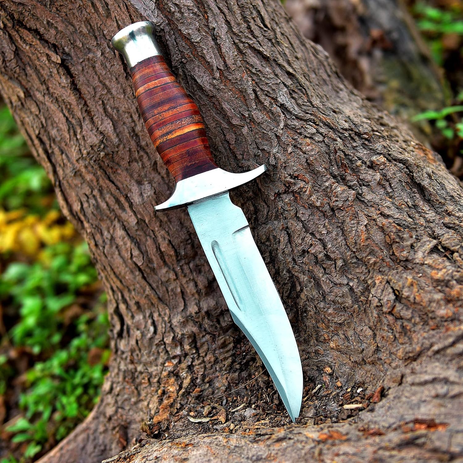 handmade 1095 steel bowie knife with camel bone handle & sheath mega blades handmade 1095 steel bowie knife with camel bone handle & sheath mega blades