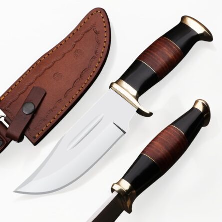 d2 10 inches crocodile dundee bowie knife with leather sheath mega blades