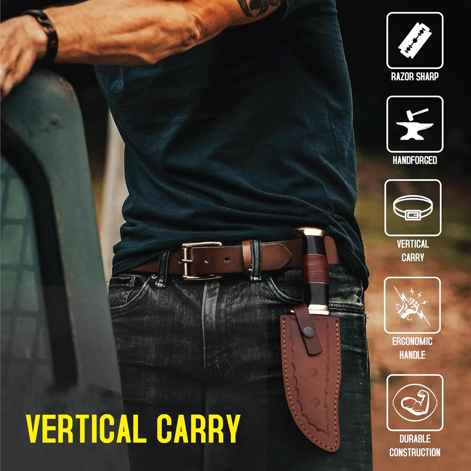 d2 10 inches crocodile dundee bowie knife with leather sheath mega blades d2 10 inches crocodile dundee bowie knife with leather sheath mega blades