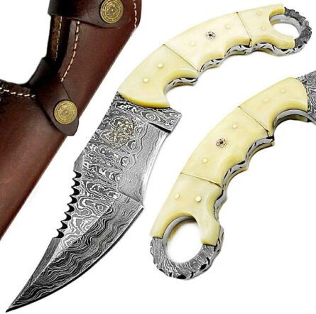 best.buy.damascus1 handmade damascus knife with camel bone mega blades