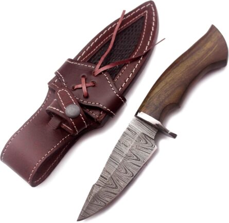 handmade damascus knife 10" bowie blade with walnut handle mega blades