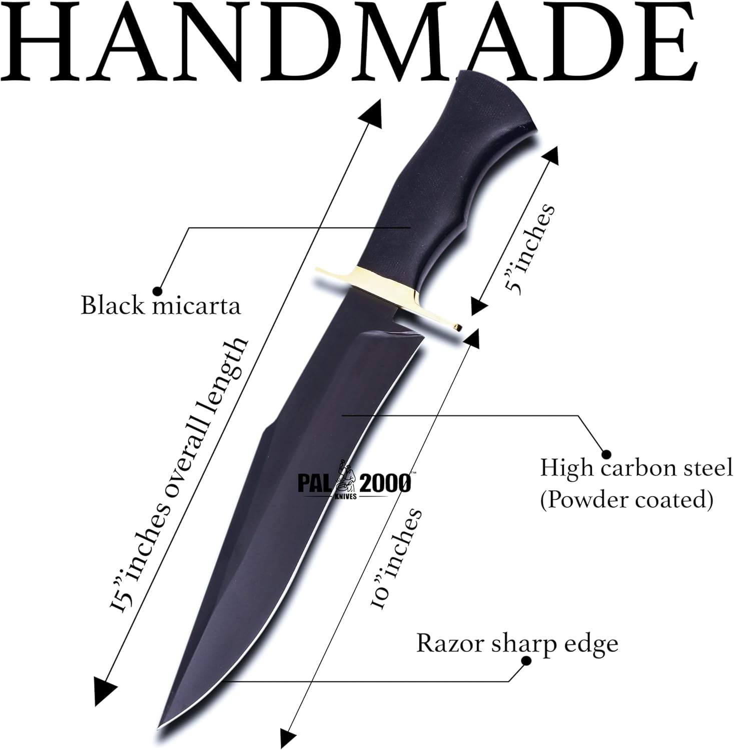 d2 steel bowie knife 15" handmade hunting knife with micarta handle mega blades d2 steel bowie knife 15" handmade hunting knife with micarta handle mega blades