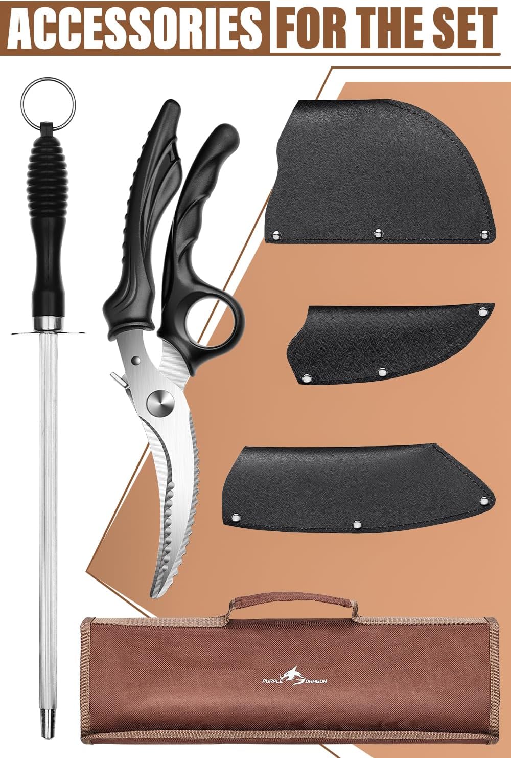 purple dragon chef knife set – 9 pcs high carbon steel knives mega blades purple dragon chef knife set – 9 pcs high carbon steel knives mega blades