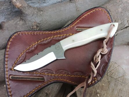 handmade hunting knife – 7" fixed blade with bone handle mega blades