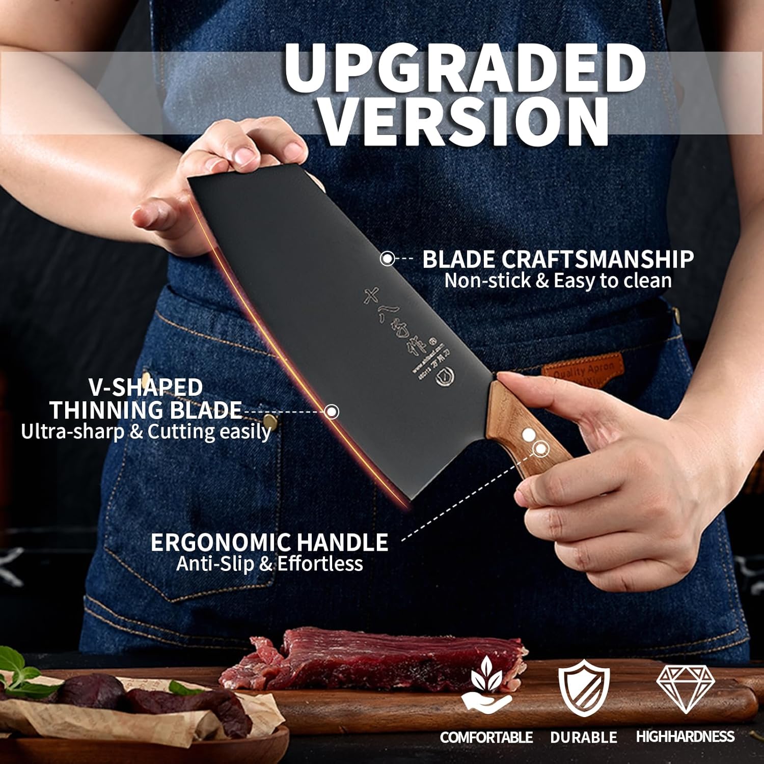 shi ba zi zuo meat cleaver knife high carbon stainless steel mega blades shi ba zi zuo meat cleaver knife high carbon stainless steel mega blades