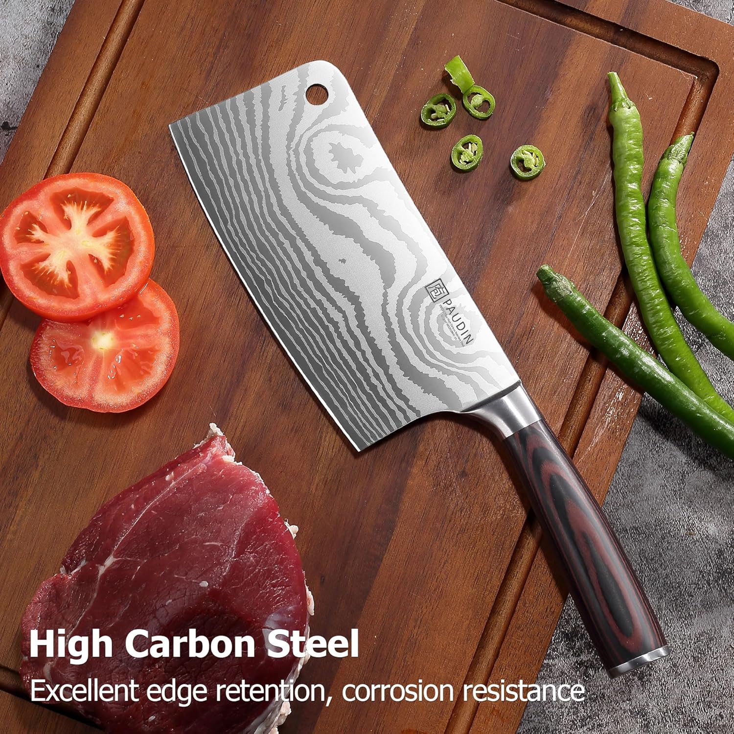 paudin meat cleaver knife 7 inch high carbon stainless steel mega blades paudin meat cleaver knife 7 inch high carbon stainless steel mega blades