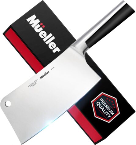 mueller 7 inch butcher knife hand forged meat cleaver pro mega blades