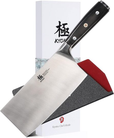 kyoku samurai 7" cleaver knife – high carbon steel kitchen knife mega blades