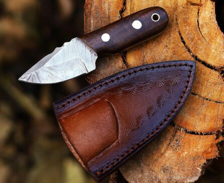 handmade damascus hunting knife full tang with sheath mega blades
