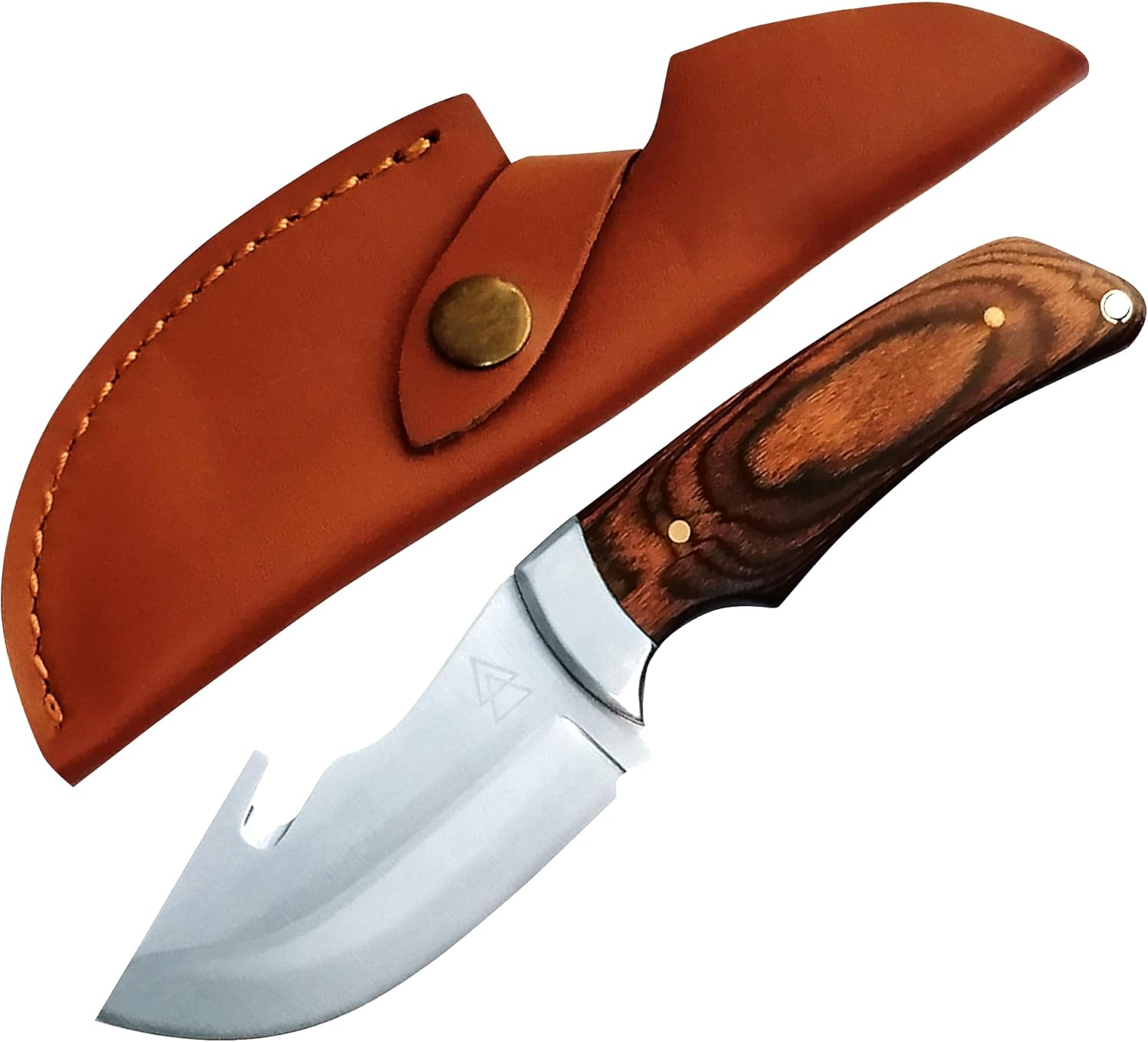 gut hook hunting knife 440c steel with leather sheath mega blades gut hook hunting knife 440c steel with leather sheath mega blades